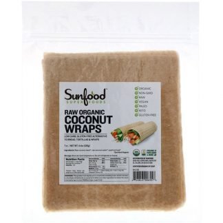Sunfood, 未加工オーガニックココナッツラップ、7枚、126g（4.4oz）