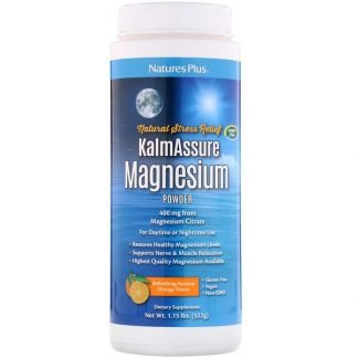 Nature's Plus, カームアシュアー、マグネシウムパウダー、オレンジ味、400mg、522g