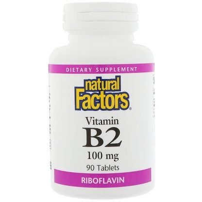 Natural Factors, Vitamin B2 Riboflavin, 100 mg, 90 Tablets