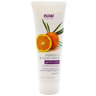 Now Foods, ソリューションズ, ジェントル・スクラブ, ビタミンC & イネ（オリザ・サティバ）, 4 液量オンス (118 ml)