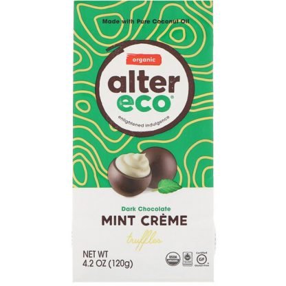 Alter Eco, オーガニックミントクリームトリュフ、ダークチョコレート、120 g（4.2 oz）