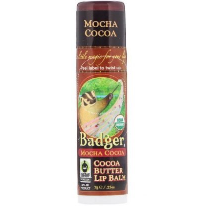 Badger Company, Organic, Cocoa Butter Lip Balm, Mocha Cocoa, .25 oz (7 g)