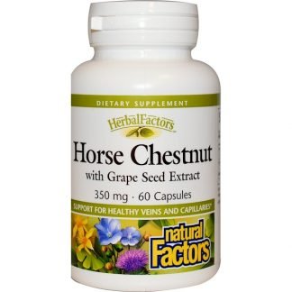 Natural Factors, セイヨウトチノキとグレープシードエキス、 350 mg,、カプセル60 錠