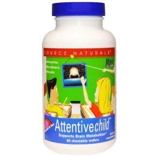 Source Naturals, アテンティブチャイルド, スイート & タルト, 60 チュアブルウエハー