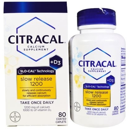 Citracal, カルシウムサプリメント, 徐放1,200＋D3, 80粒（コーティング錠）