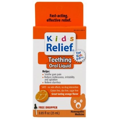 Homeolab USA, キッズリリーフ、 歯の生え始め、 オレンジ フレーバー、 0.85 fl oz (25 ml)