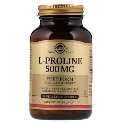 Solgar, L-プロリン、500mg、植物性カプセル100粒