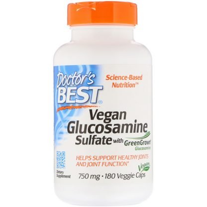 Doctor's Best, グリーングルコサミンを含む硫酸ベガングルコサミン、750 mg、180ベジーキャップ
