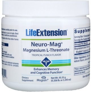 Life Extension, Neuro-Mag（ニューロマグ）、L-トレオン酸マグネシウム、トロピカルパンチ風味、93.35 g（3.293 oz）