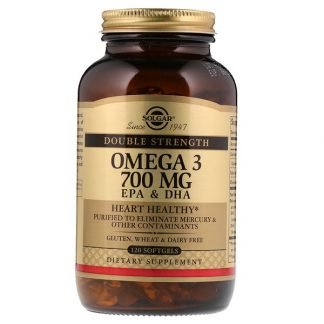 Solgar, Omega-3, EPA & DHA, Double Strength , 700 mg, 120 Softgels