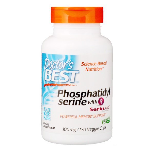 Doctor's Best, ホスファチジルセリンとセリンエイド、100mg、ベジキャップ120個