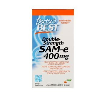 Doctor's Best, SAM-e、400 mg、2倍増強、腸溶性コーティングタブレット 30粒