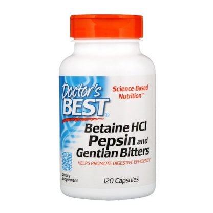 Doctor's Best, ベタイン HCL ペプシン & ゲンチアナ, 120 カプセル