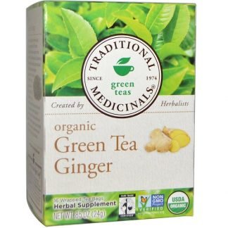 Traditional Medicinals, オーガニック 緑茶ジンジャー、 16ティーバッグ、 .85 oz (24 g)