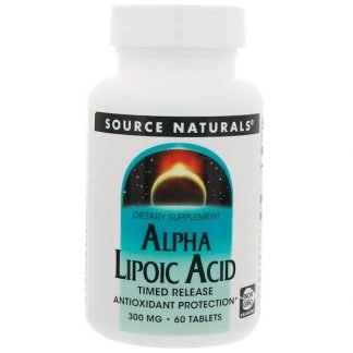 Source Naturals, アルファリポ酸、 タイムドリリース、 300 mg、 60錠