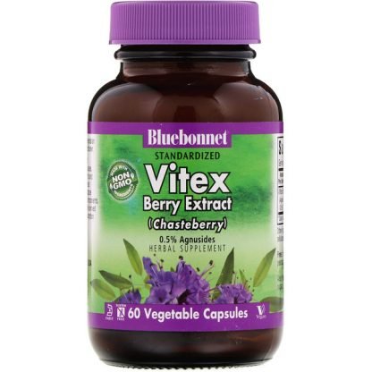 Bluebonnet Nutrition, ヴァイテックス（Vitex）ベリーエキス、植物性カプセル60粒