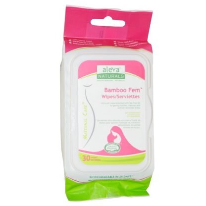 Aleva Naturals, お母さんのケア用バンブーワイプ、 30枚、 15 x 20 cm