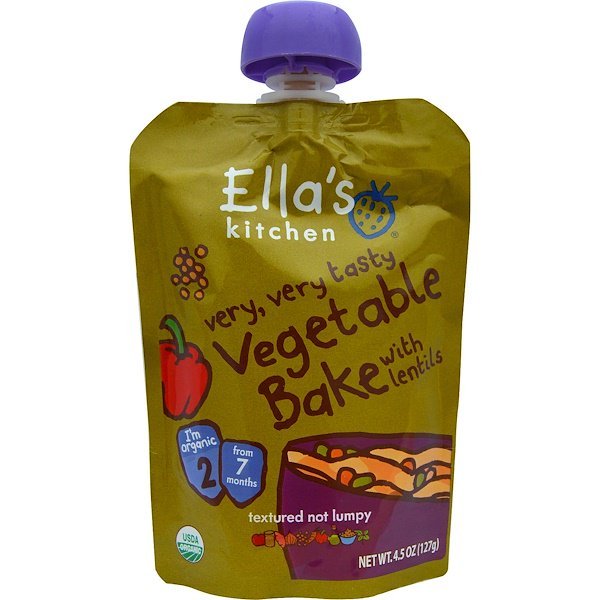Ella's Kitchen, 本当に美味しいレンズ豆入りベジタブルベイク, 4.5オンス(127 g)