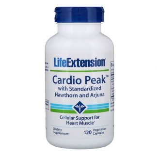 Life Extension, カルディオピーク（Cardio Peak）基準合格のサンザシとアルジュナを配合 、植物性カプセル120錠