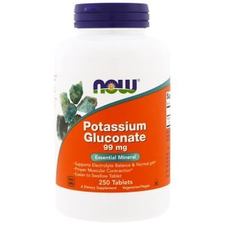 Now Foods, グルコン酸カリウム、99mg、タブレット250粒