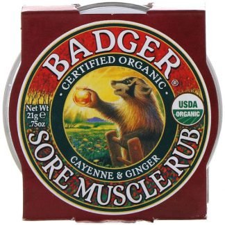 Badger Company, ソアマッスル・ラブ、カイエン＆ジンジャー、.75オンス（21 g）