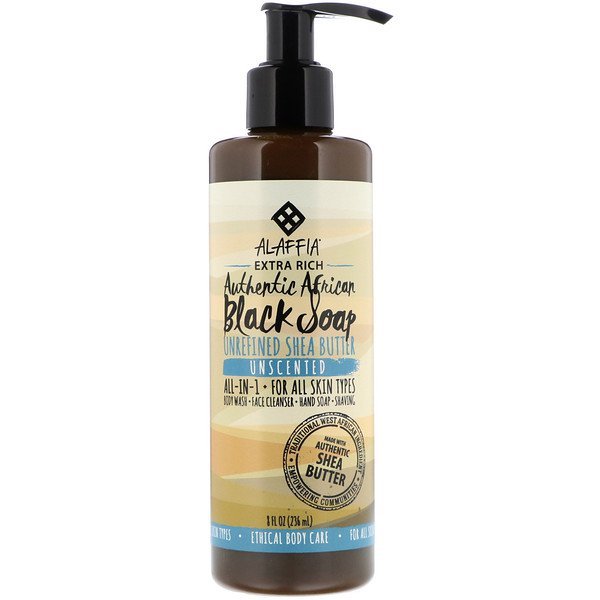 Alaffia, Liquid African Black Soap, Unscented, 8.0 fl oz (236 ml)
