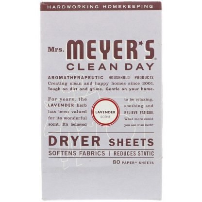 Mrs. Meyers Clean Day, ドライヤー・シート、ラベンダーの香り、 80 枚