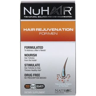 Natrol, NuHair®（ヌーヘア）、ヘア レジュヴェネーション 男性用、60 錠