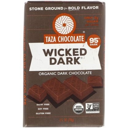 Taza Chocolate, Organic Dark Chocolate, Wicked Dark, 2.5 oz (70 g) (Discontinued Item)