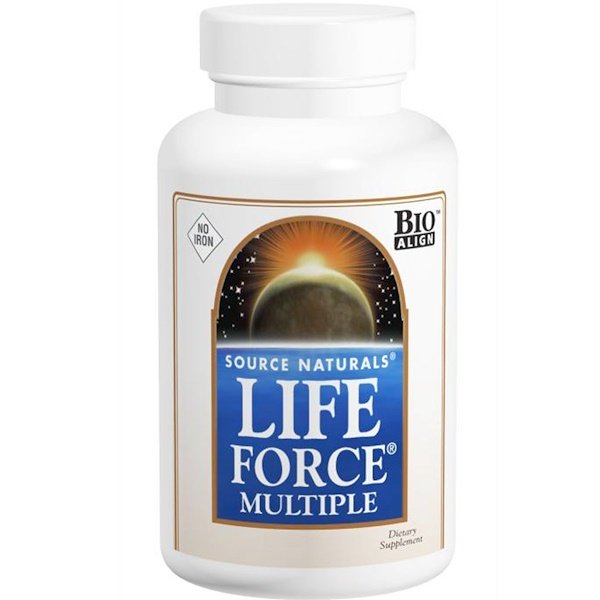 Source Naturals, ライフフォース マルチプル, 鉄分無し, 180錠
