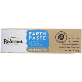 Redmond Trading Company, アースペースト、驚きの自然歯磨き粉、 ペパーミント、 4オンス (113 g)