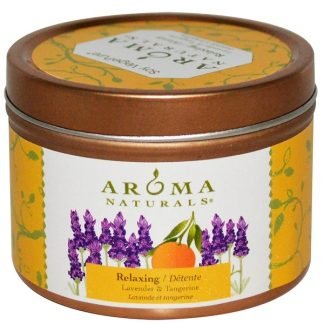 Aroma Naturals, 大豆ペジピュア, トラベル·ティンキャンドル, リラックス, ラベンダー & タンジェリン, 2.8 oz (79.38 g)