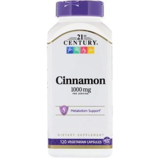 21st Century, シナモン, 1000 mg, 120粒（ベジタリアンカプセル）