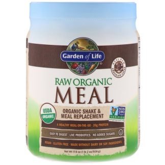 Garden of Life, ローミール、オーガニックシェイク ＆ ミールリプレイスメント（食事代替品）、チョコレートカカオ、17.9 oz (509 g)