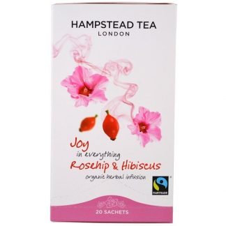 Hampstead Tea, ローズヒップ＆ハイビスカス、オーガニックハーブインフュージョン、20包、1.06 oz (30 g) (Discontinued Item)