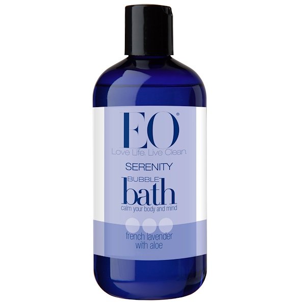 EO Products, セレにティ, バブルバス, フレンチラベンダー アロエ配合, 12 液量オンス (360 ml)