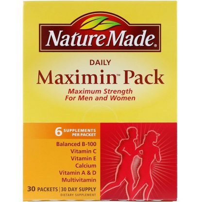 Nature Made, デイリー Maximinパック、マルチビタミン・アンド・ミネラル、1パックにつきサプリメント6個入り、30 パック