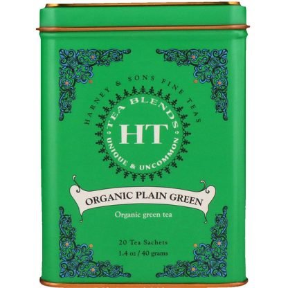 Harney & Sons, HTティーブレンド、オーガニック・プレイン・グリーン、20小袋、1.4オンス（40g）