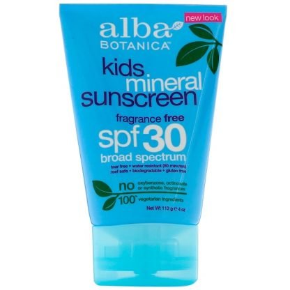 Alba Botanica, ミネラルサンスクリーン、子供用、SPF 30、4オンス (113 g)