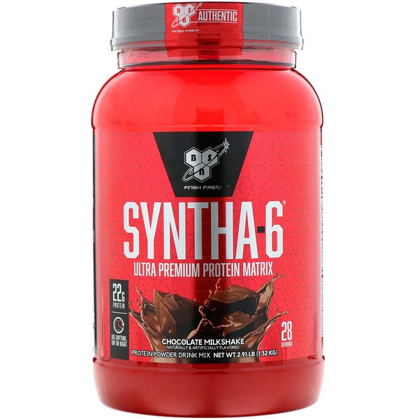 BSN, Syntha-6, タンパク質粉末ジュース, チョコレートミルクセーキ, 2.91ポンド(1.32 kg)