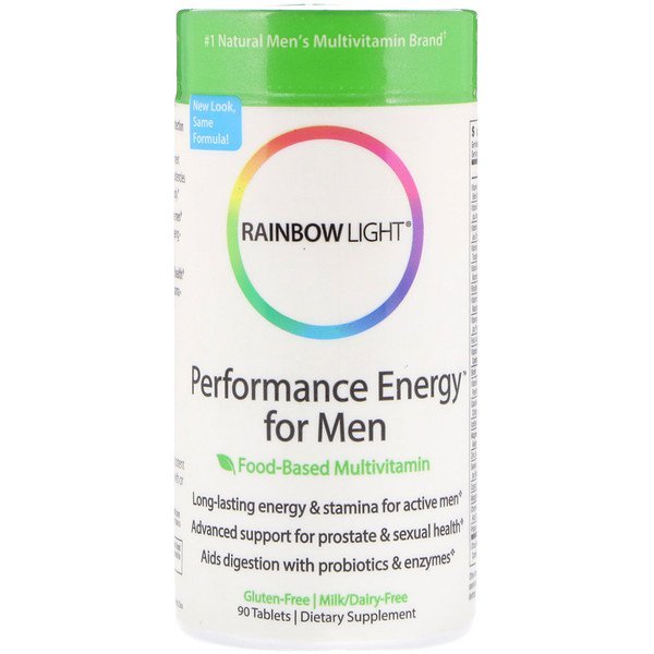 Rainbow Light, パフォーマンスエナジー 男性用、食品由来のマルチビタミン、90 錠