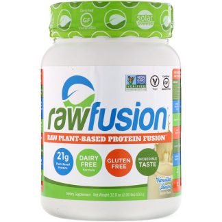 RawFusion, 自然の植物性タンパク質融合、バニラビーン、2.06ポンド（933 g）