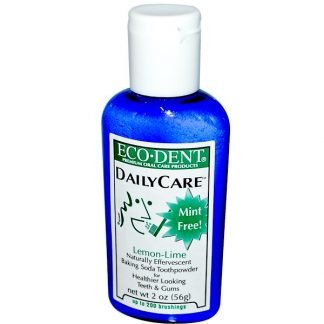 Eco-Dent, デイリー・ケア, ベーキング・ソーダ粉末歯磨き粉, レモン-ライム, 2 oz (56 g)