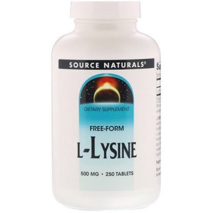Source Naturals, L-リシン, 500 mg, 250 粒