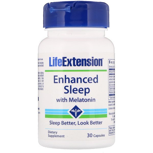 Life Extension, Enhanced Sleep with Melatonin, 30 Capsules