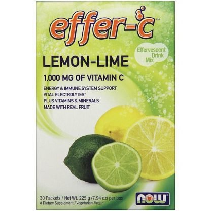 Now Foods, エファーC、発泡性ドリンクミックス、レモンライム、30袋、各（7.5 g）