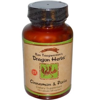 Dragon Herbs, 桂皮（シナモン） & 茯苓（ぶくりょう）、500 mg、100 カプセル