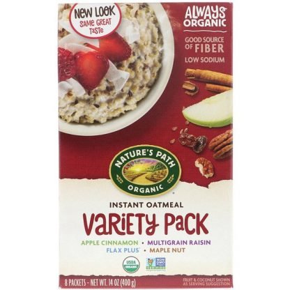 Nature's Path, Organic Instant Oatmeal, Variety Pack, 8 Packets, 50 g Each