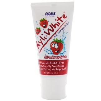 Now Foods, ソリューション、XyliWhite（キシリホワイト）、子ども用歯磨きジェル、ストロベリースプラッシュ、85g（3oz）