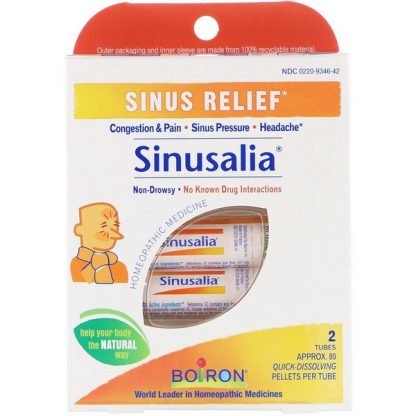 Boiron, サイヌサリア（Sinusalia）, 副鼻腔の救済, 2チューブ, 各約80速溶性ペレット